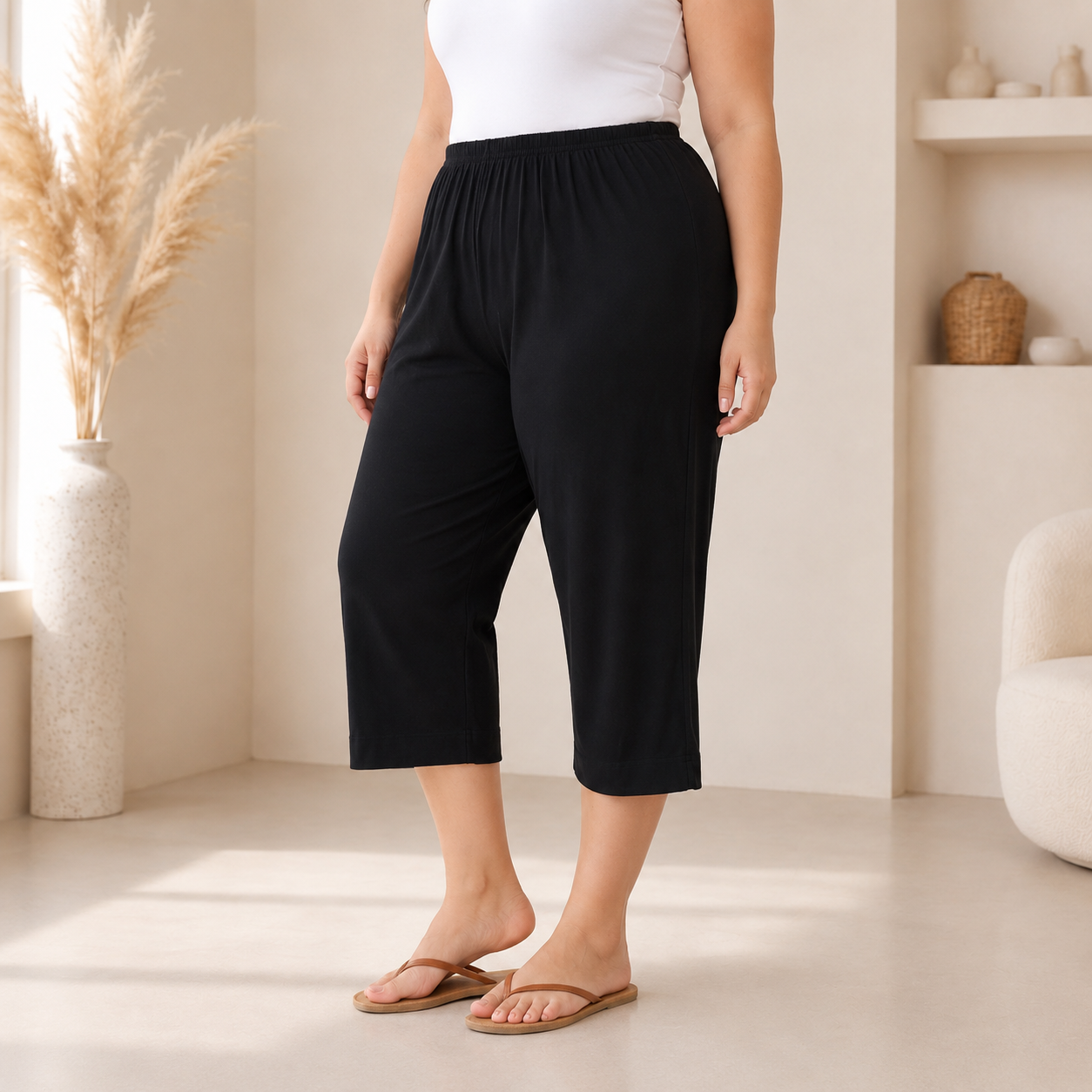 JERSEY-CAPRIS-BLACK